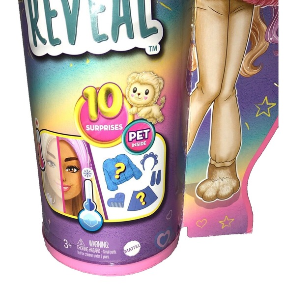 Barbie Cutie Reveal Cozy Cute Tees Lion, Purple Streaked Hair Doll & Accessories - Picture 8 of 16